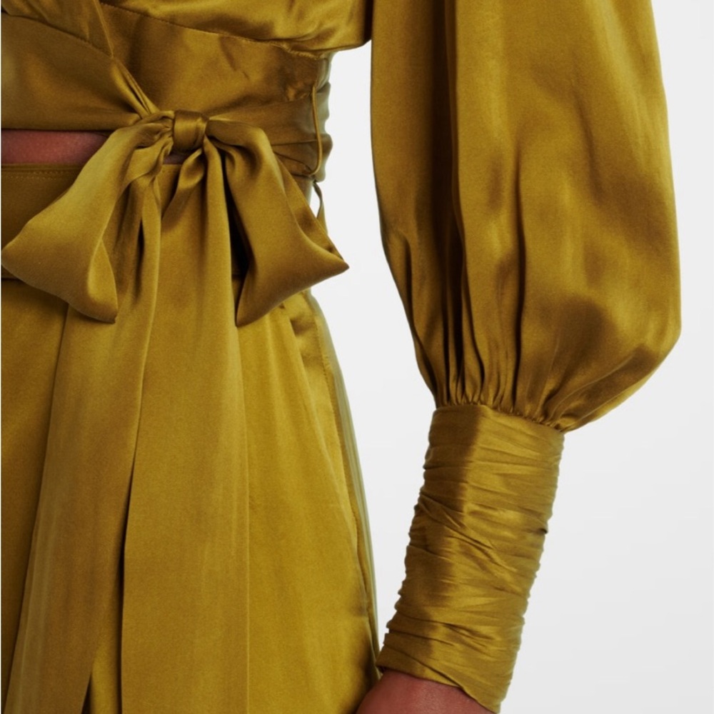 Zimmermann Olive Satin Pant Set